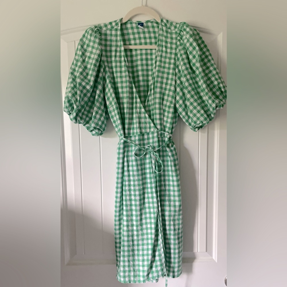 Gingham Wrap Dress